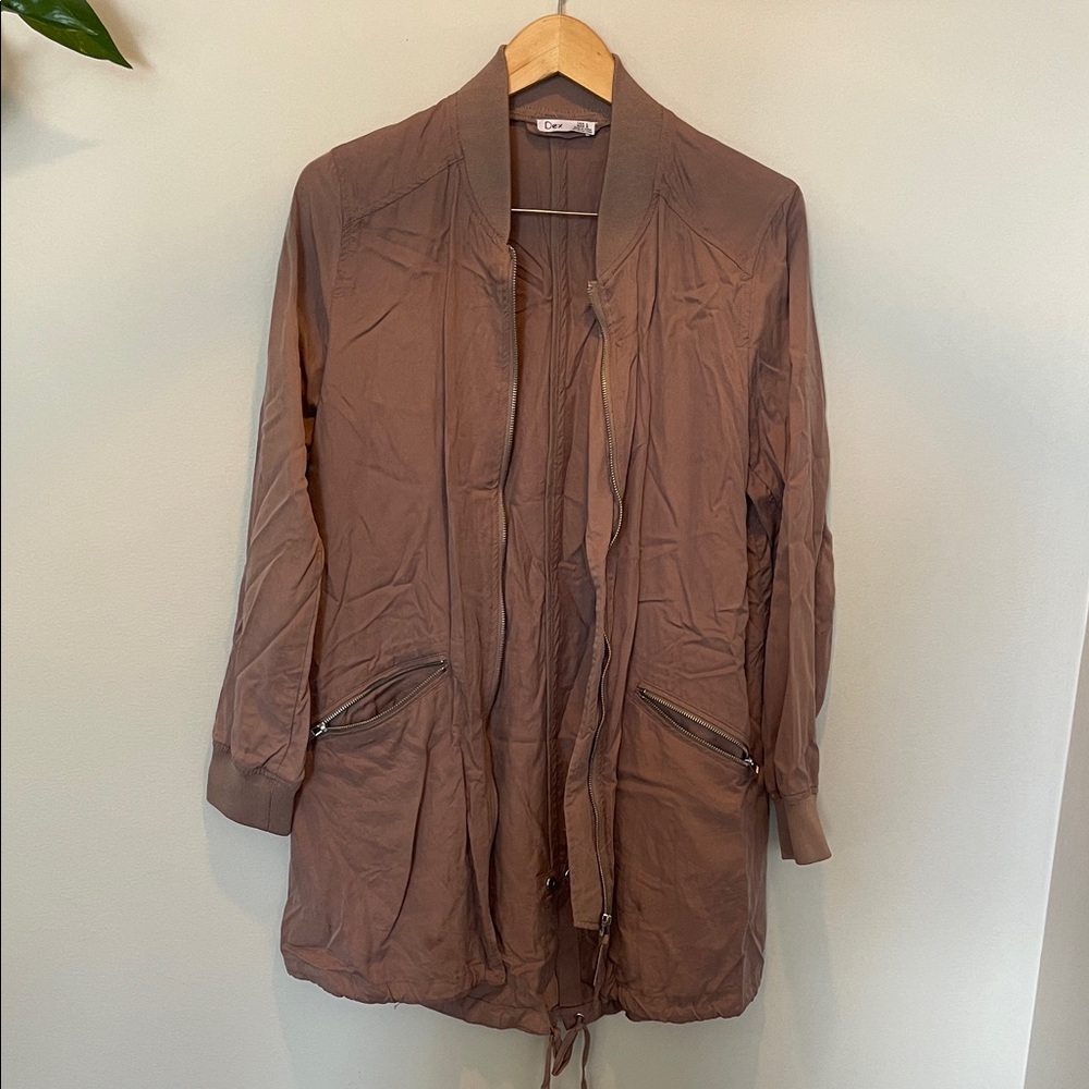 Dex Lightweight Bomber Jacket in Mauve Brown